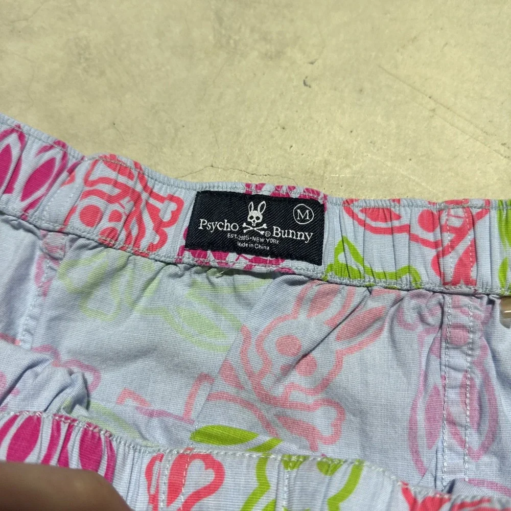 Psycho Bunny Boxer Sleep Shorts with Embroidered Logo SZ Medium Colorful